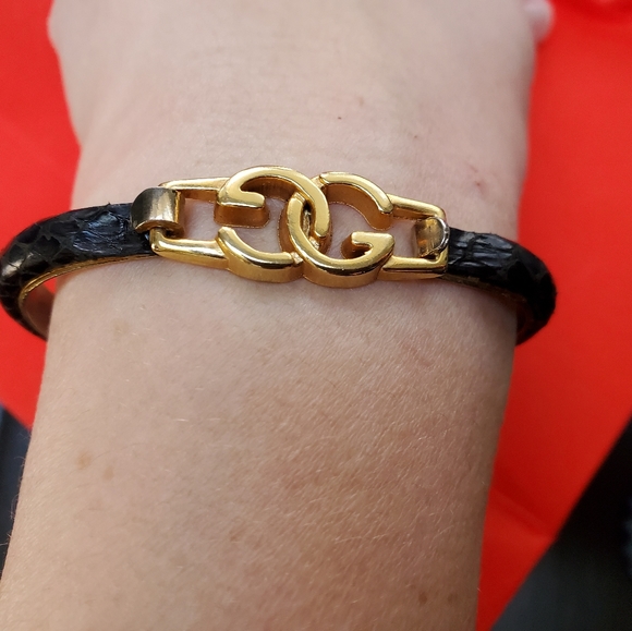 Gucci Jewelry - Vintage 60s 70s Gucci snake skin bracelet
